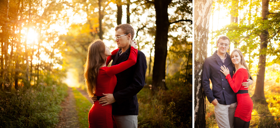 fotografia ślubna śląsk; fotografia ślubna bielsko; zdjęcia ślubne; jesienna sesja; sesja w lesie