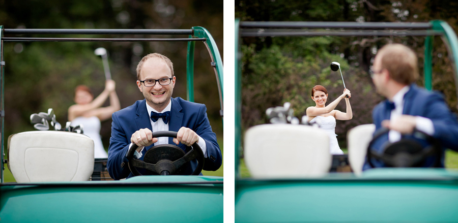 sesja slubna na polu golfowym fotografia ślubna śląsk; fotografia ślubna bielsko; dwóch fotografów na ślub; zdjęcia ślubne; jesienna sesja slubna