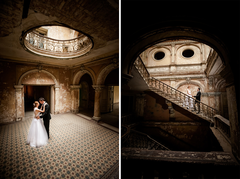 plener ślubny w palacu, sesja slubna w opuszczonym palacu, klimatyczna sesja slubna, zdjecia slubne w krowiarkach, plener slubny w krowiarkach, fotografia ślubna śląsk, fotografia ślubna kraków, dwóch fotograf na ślub, zdjęcia ślubne, fotograf ślubny bielsko