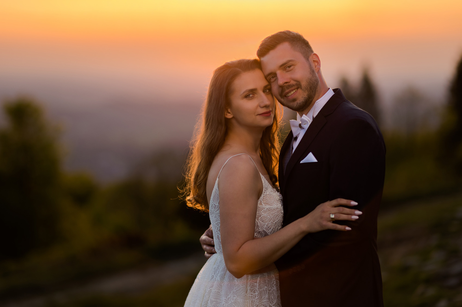 Romantyczna sesja ślubna Magdy i Pawła w górach - Beskidach, fotografia ślubna Bielsko