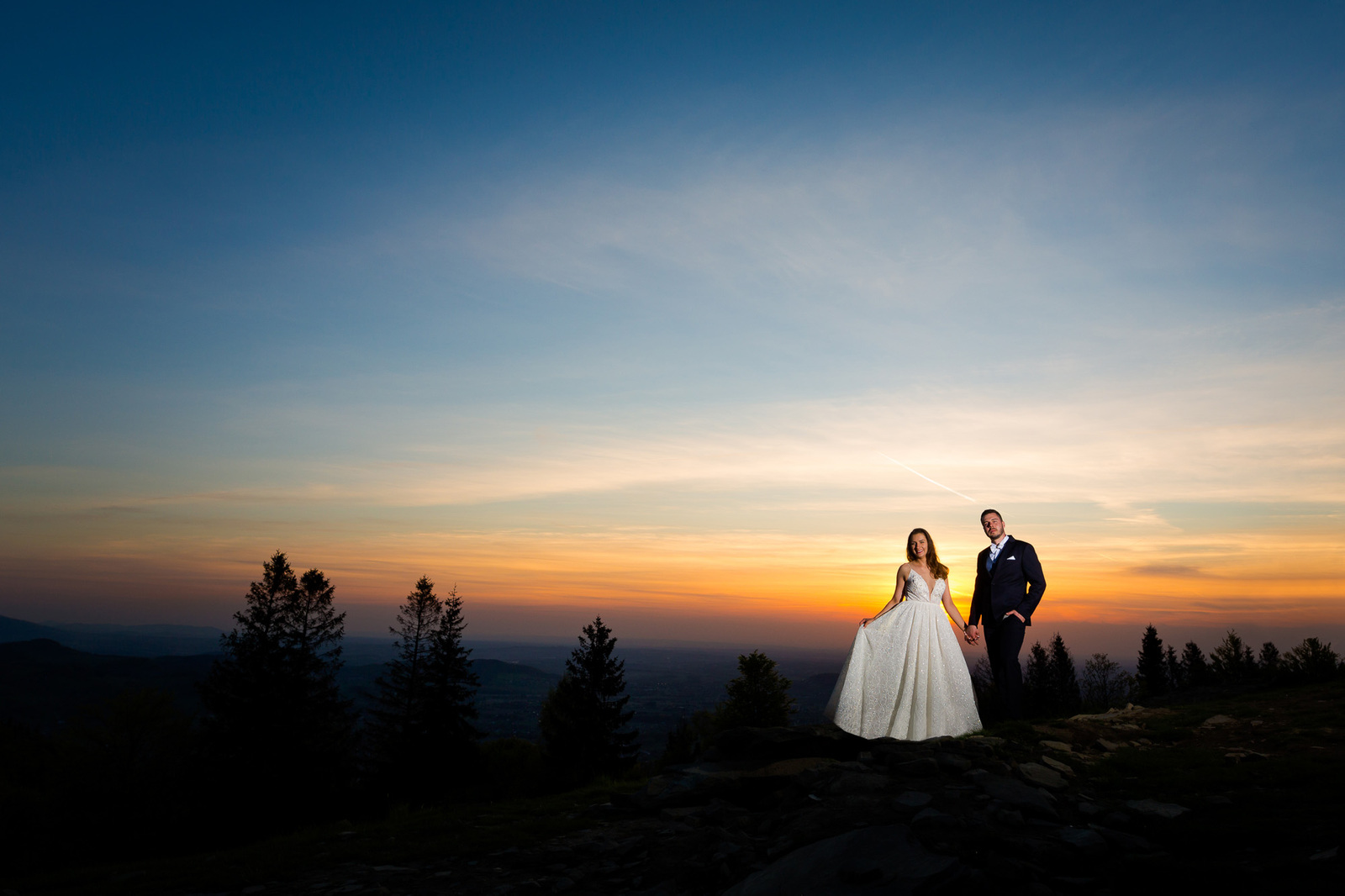 Romantyczna sesja ślubna Magdy i Pawła w górach - Beskidach, fotografia ślubna Bielsko